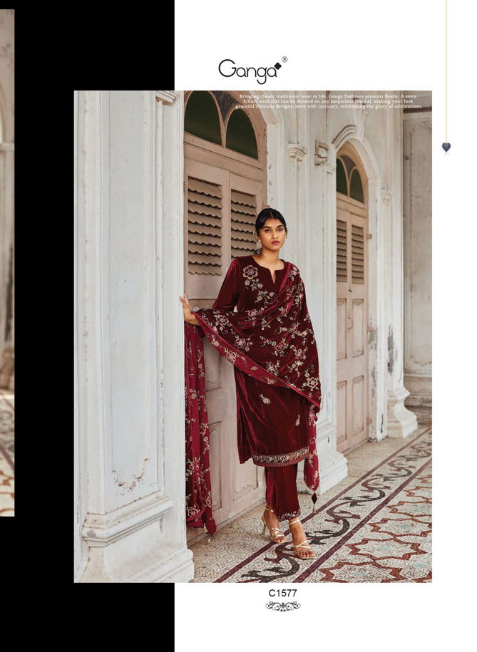 Samaa By Ganga Heavy Velvet Wedding Salwar Suits